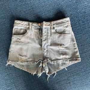 high waisted jean shorts